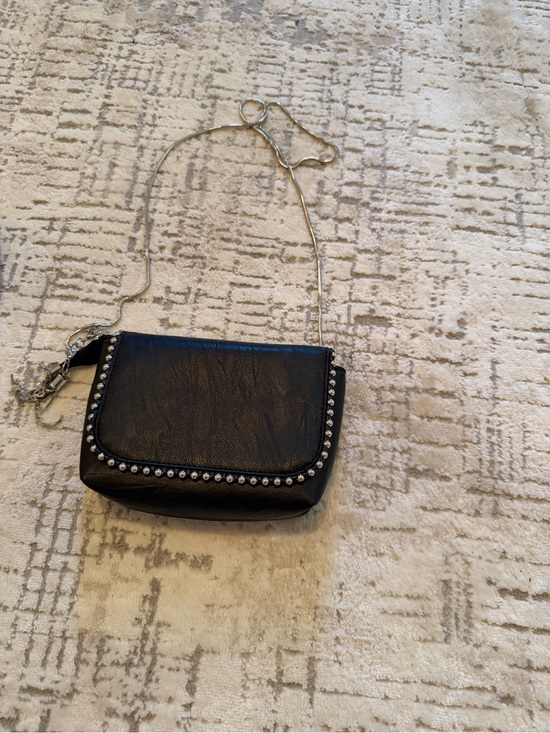 SHEIN Handbags - SHEIN Black Stud-Trim Crossbody Bag with Silver Chain